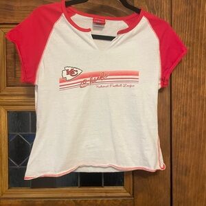 NFL “For Her” Kansas City Chiefs Red and White Short Sleeve Tee — Women
